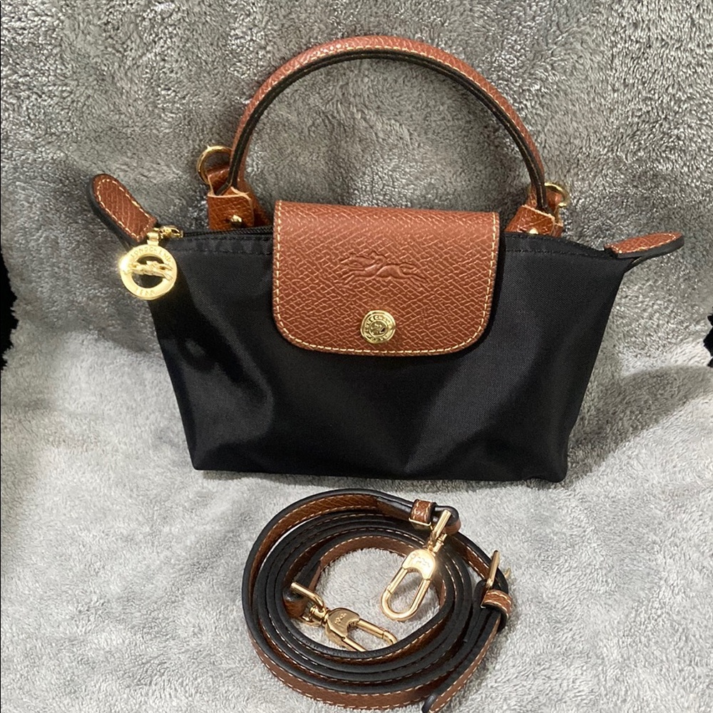 Longchamp Le Pliage Black Canvas Cosmetics Case